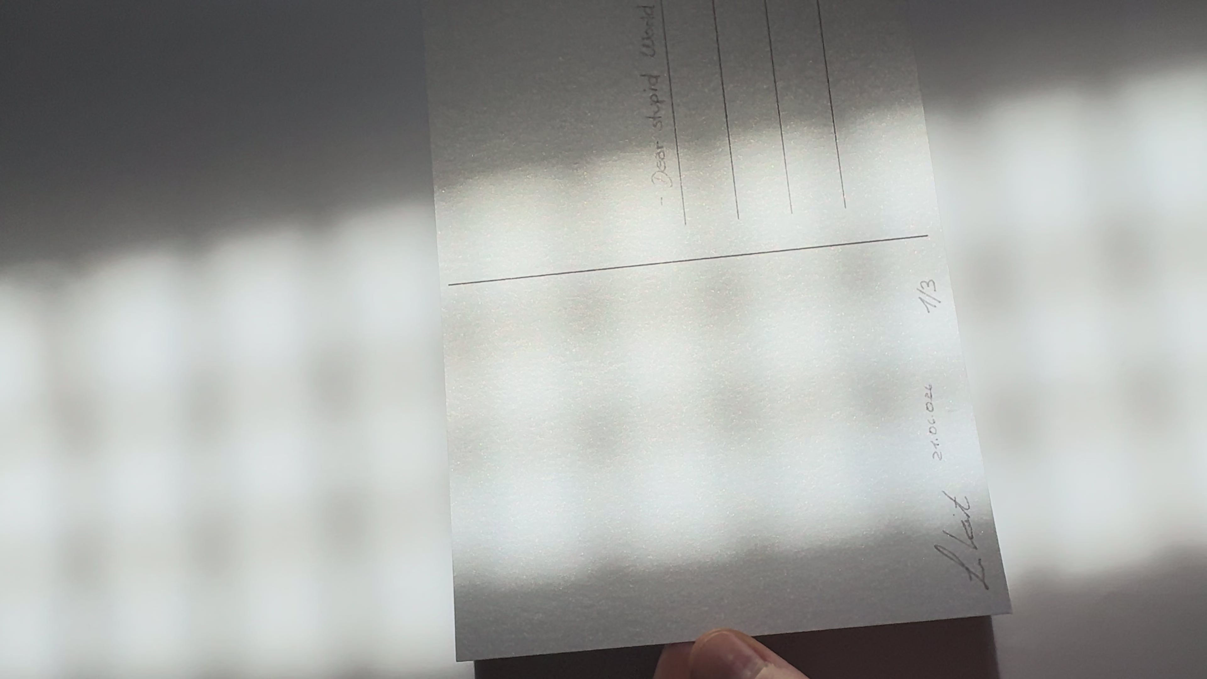 You’re Welcome – Perlmutt Postcard, 18×13, Signed & Hand-Finished